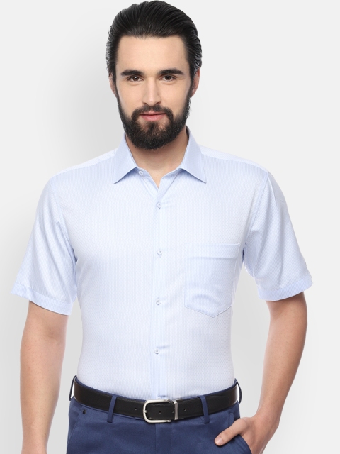

Van Heusen Men Blue Boxy Striped Formal Shirt