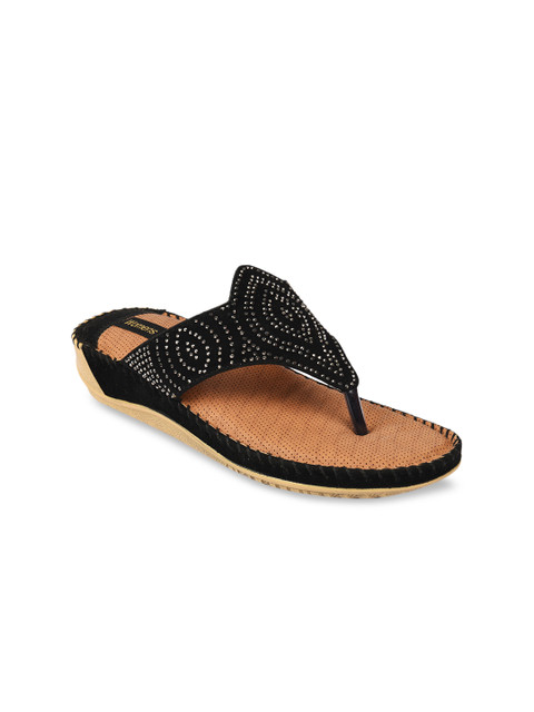 

WOMENS BERRY Women Black Solid Open Toe Flats