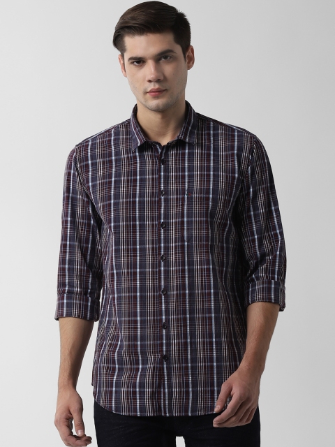 

Peter England Casuals Men Maroon Slim Fit Checked Casual Shirt