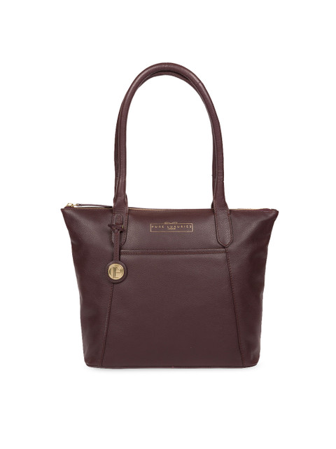 

PURE LUXURIES LONDON Women Burgundy Solid Genuine Leather Atherton Shoulder Bag