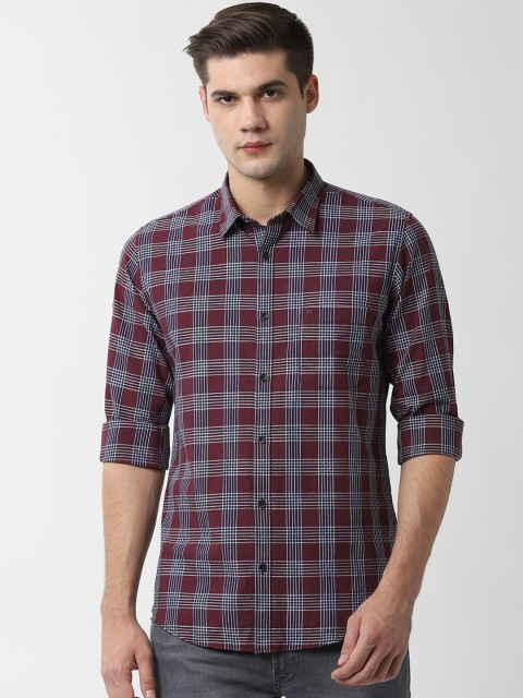 

Peter England Casuals Men Purple Slim Fit Checked Casual Shirt