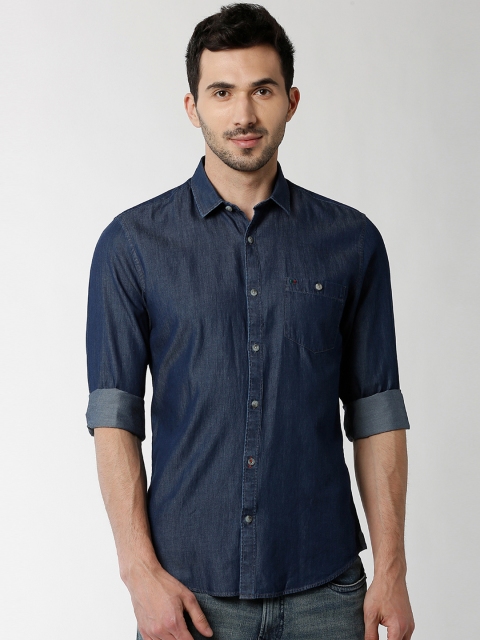 

Peter England Casuals Men Navy Blue Slim Fit Solid Casual Shirt
