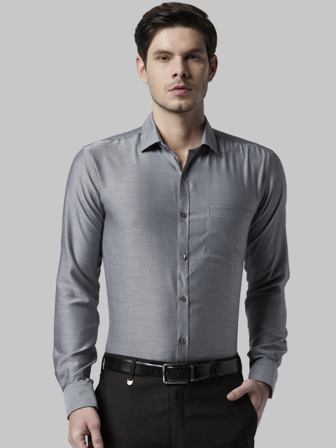 

Park Avenue Men Black & Grey Slim Fit Self Design Formal Shirt