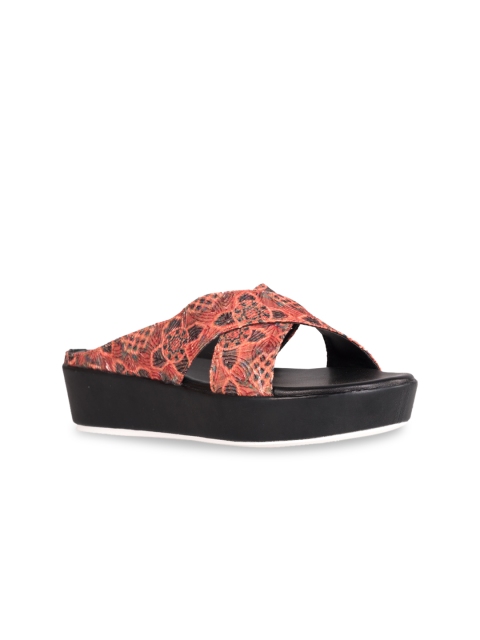 

Kraft Cellar Women Brown & Black Printed Sandals