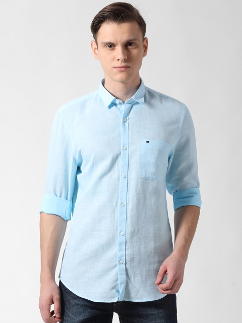 

Peter England Casuals Men Blue Slim Fit Solid Casual Shirt