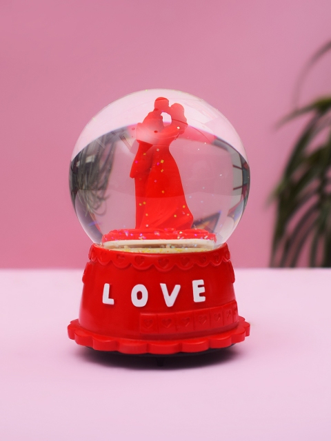 

Archies Unisex Red and White Polyresin Glitter Snowglobe Showpiece