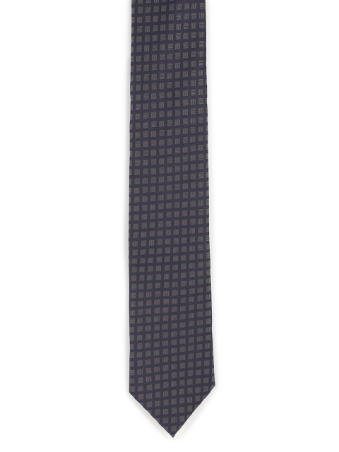 

Van Heusen Men Navy Blue & Brown Woven Design Broad Tie