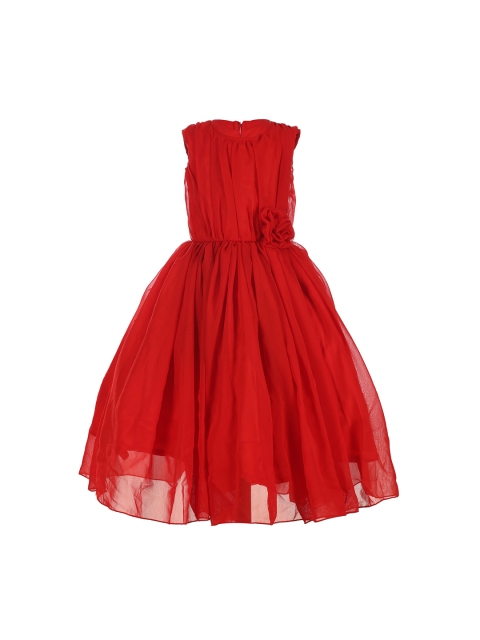 

Samsara Couture Girls Solid Red Fit and Flare Dress