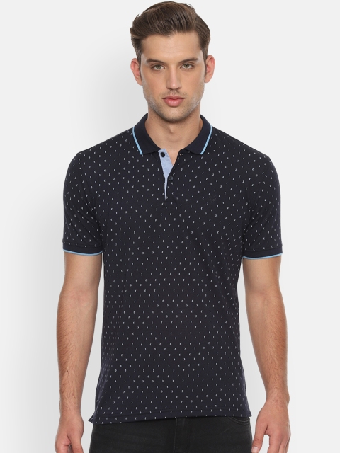 

Allen Solly Men Navy Blue Printed Polo Collar T-shirt