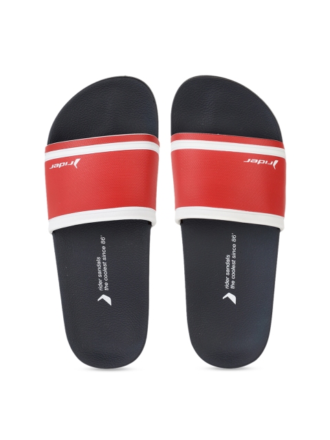 

Rider Men Red Striped Sliders