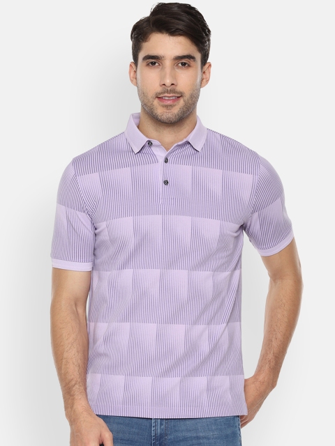

Van Heusen Men Purple Printed Polo Collar T-shirt