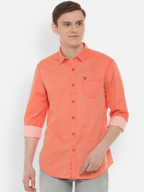 

Solly Jeans Co. Men Orange Slim Fit Striped Casual Shirt