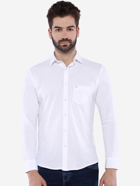 

Duke Men White Regular Fit Solid Casual Shirt