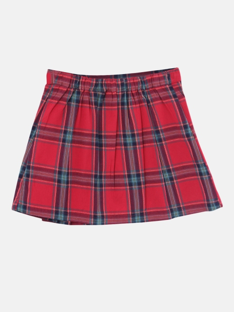 

Beebay Girls Red & Blue Checked A-Line Skirt