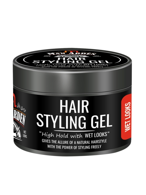 

Man Arden Men Hair Styling Gel High Hold With Wet Looks 50g, Black