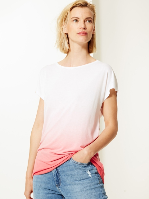 

Marks & Spencer Women Orange Dyed Round Neck T-shirt