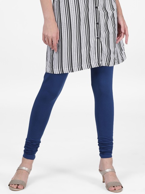 

DIXCY SCOTT Slimz Women Blue Solid Churidar Length Leggings