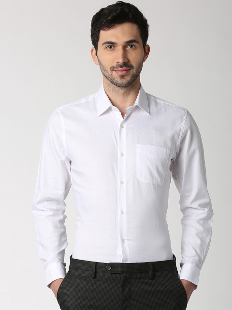 

Peter England Elite Men White Regular Fit Self Design Formal Shirt