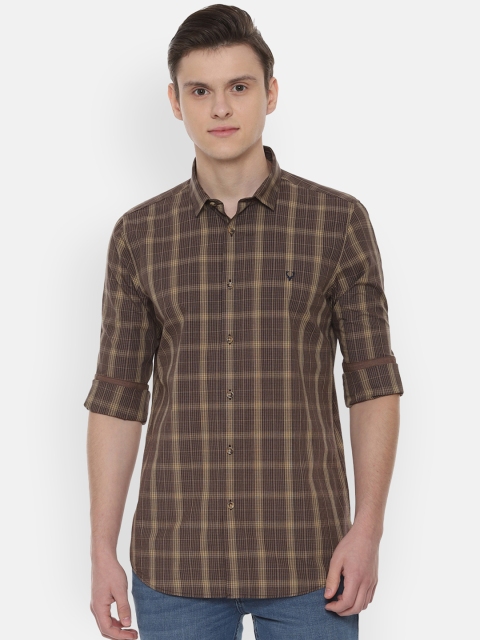 

Allen Solly Men Brown Slim Fit Checked Casual Shirt