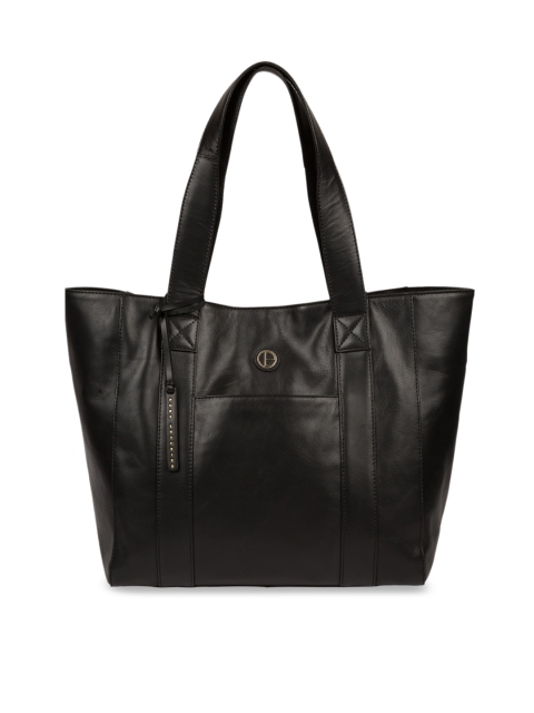 

PURE LUXURIES LONDON Women Black Solid Genuine Leather Cranbrook Tote Bag