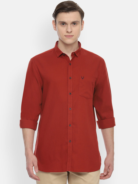 

Allen Solly Men Rust Slim Fit Self Design Casual Shirt