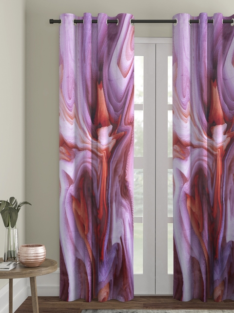 

Alina decor Pink & Red Printed Single Door Curtain