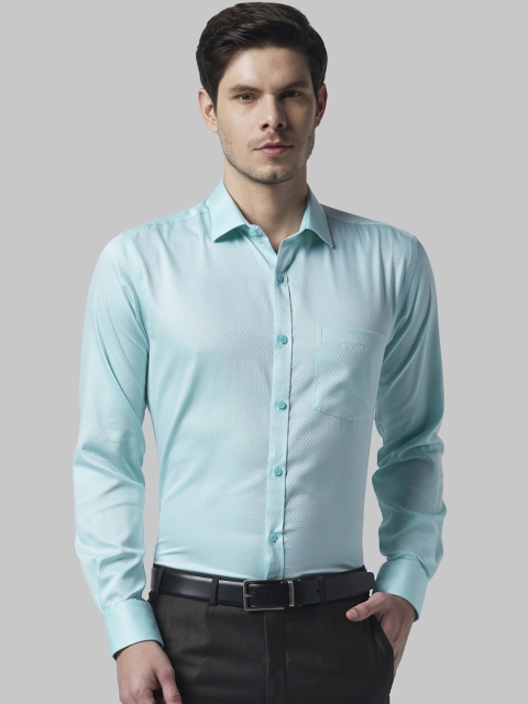 

Park Avenue Men Sea Green Slim Fit Self Design Formal Shirt