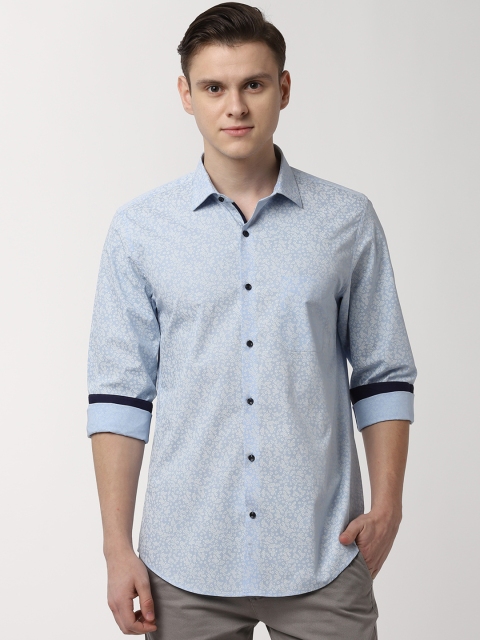 

Peter England Men Blue Regular Fit Printed Casual Shirt