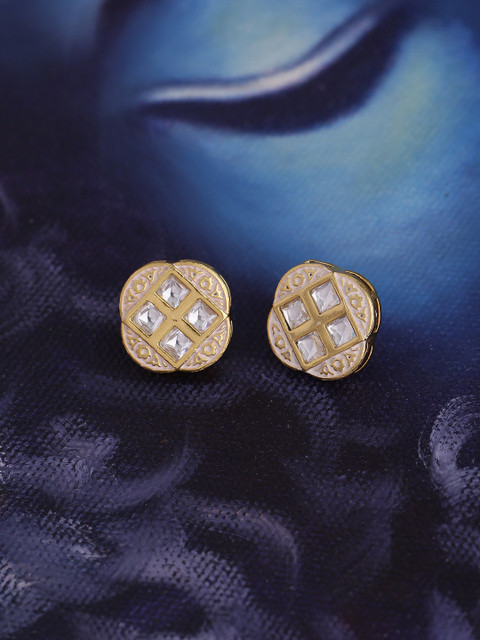 

Studio Voylla Gold-Toned & White Floral Studs
