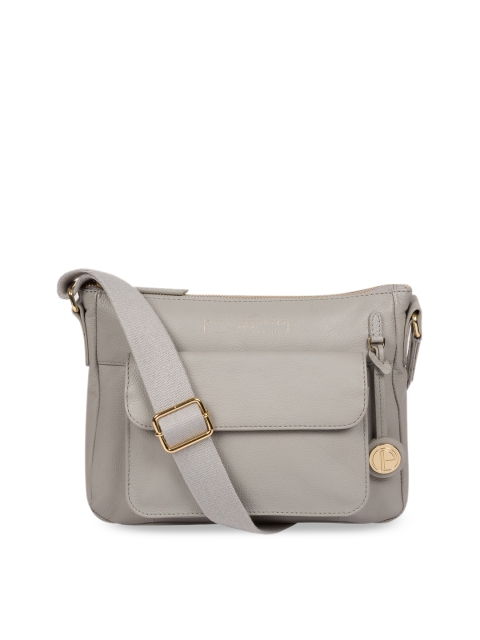 

PURE LUXURIES LONDON Women Grey Solid Genuine Leather Tindall Sling Bag