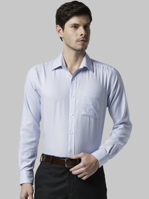

Park Avenue Men Blue & White Regular Fit Striped Formal Shirt