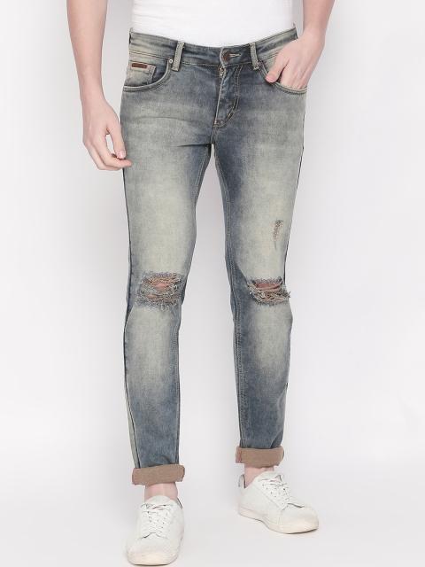 

BOLTS and BARRELS Men Blue Slim Fit Low-Rise Slash Knee Jeans
