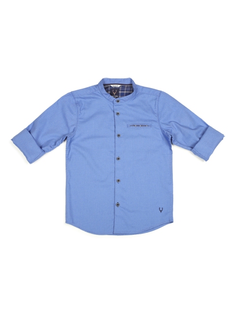 

Allen Solly Junior Boys Blue Regular Fit Solid Casual Shirt