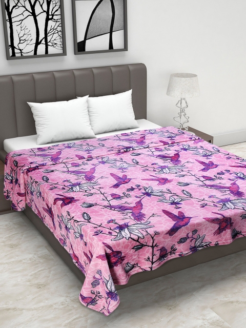 

Status Purple Floral Printed AC Room 200 GSM Double Bed Blanket