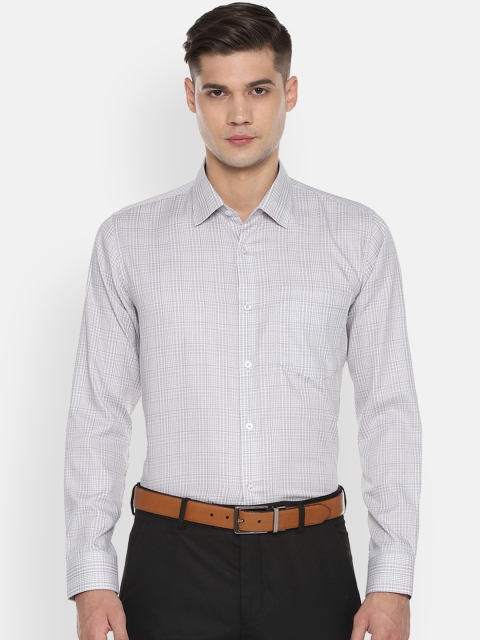 

Van Heusen Men Grey Slim Fit Checked Formal Shirt