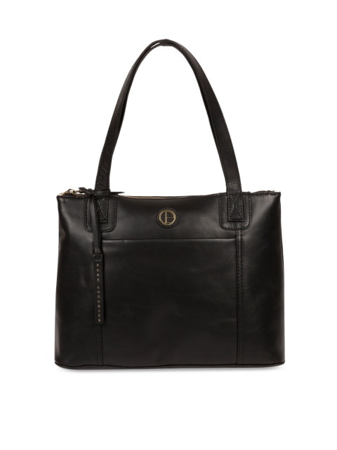 

PURE LUXURIES LONDON Women Black Solid Genuine Leather Newark Shoulder Bag