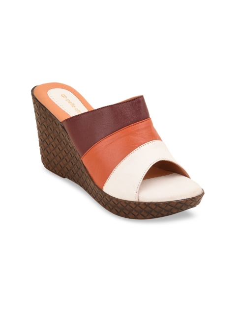 

pelle albero Women White Colourblocked Sandals