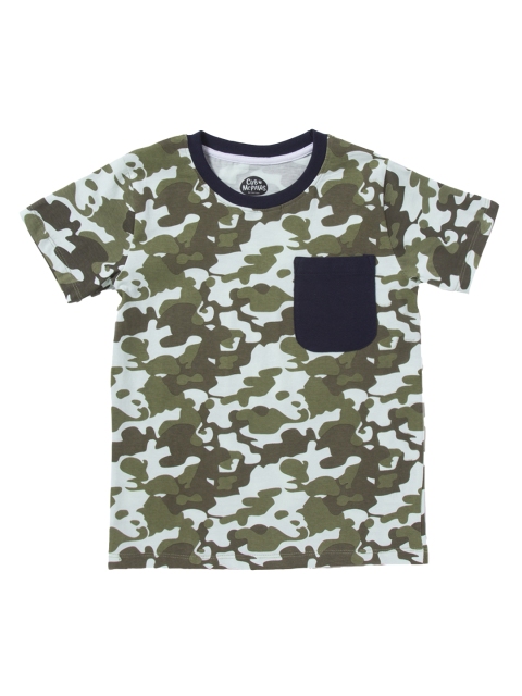 

Cub McPaws Boys Olive Green Printed Round Neck T-shirt