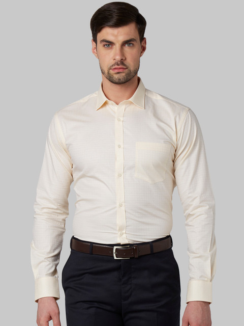

Park Avenue Men Yellow Slim Fit Self Design Formal Shirt