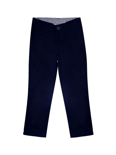 

Campana Boys Navy Blue Regular Fit Solid Regular Trousers