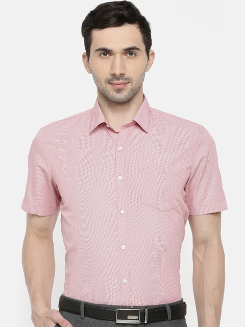 

Chennis Men Red Slim Fit Striped Formal Shirt