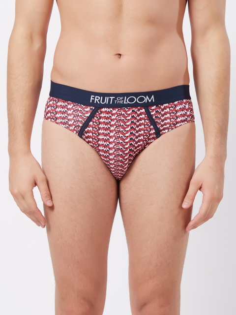 

Fruit of the loom Men Multicoloured Abstract Print Hip Briefs MHB14-A1P4, Multi