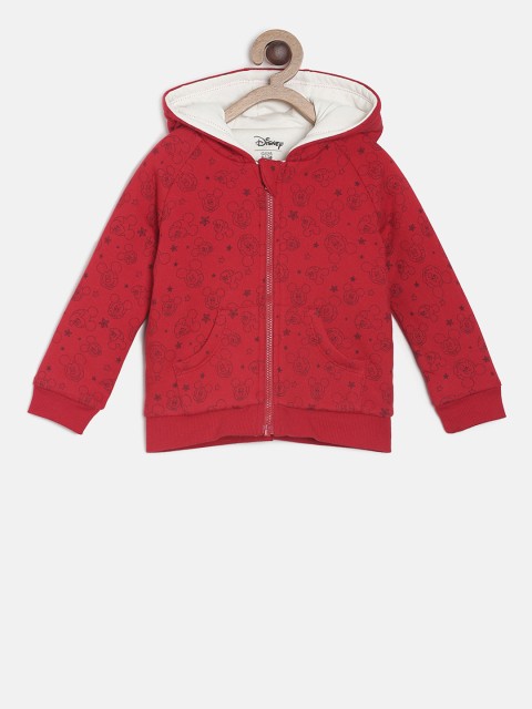 

MINI KLUB Unisex Red Disney Printed Hooded Sweatshirt