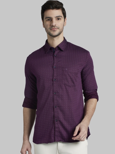 

Parx Men Purple Slim Fit Printed Casual Shirt