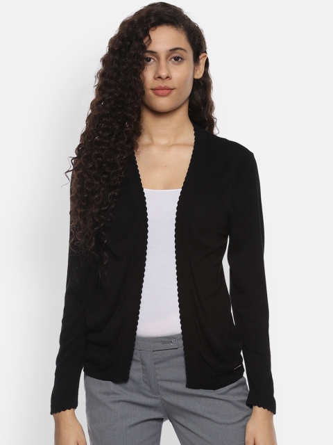 Van Heusen Woman Women Black Solid Open Front Shrug
