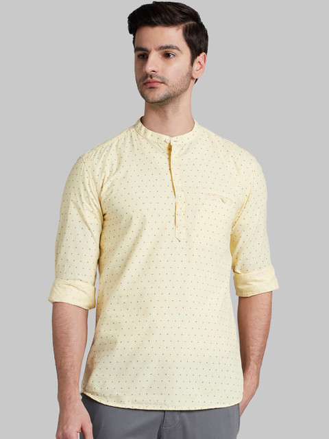 

Parx Men Yellow Slim Fit Printed Casual Shirt