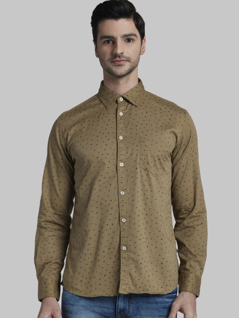 

Parx Men Olive Green Slim Fit Printed Casual Shirt