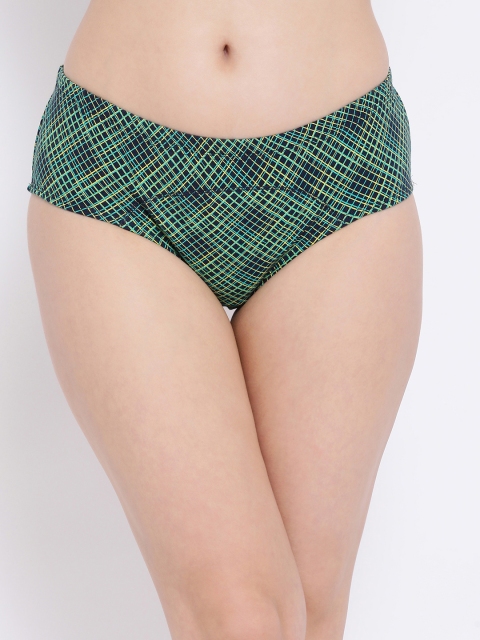 

Clovia Women Navy Blue & Green Checked Period Briefs PN2986T08XL, Multi