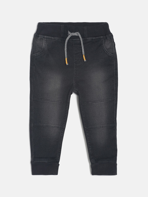 

MINI KLUB Boys Black Regular Fit Mid-Rise Clean Look Stretchable Jeans