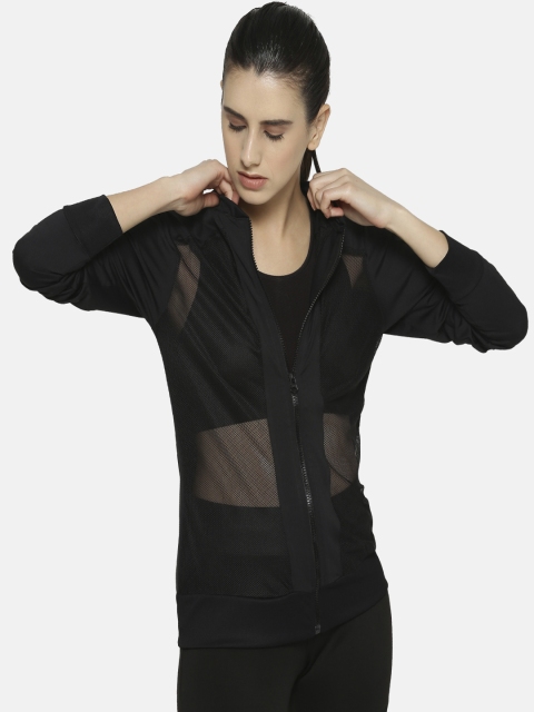

Campus Sutra Women Black Solid Sporty Jacket